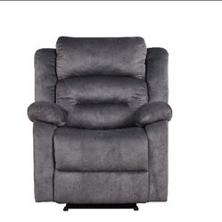 Brand New Blue Gray Power Recliner Chair Extra Plush Also Available in Gray And Tam Microfiber Suede 