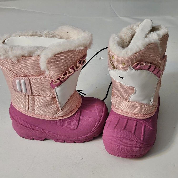 Brand New Cat & Jack Girls Pink Unicorn Boots - Size 5