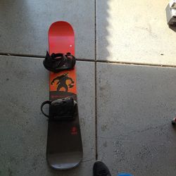 Sims Snowboard with Burton Bindings