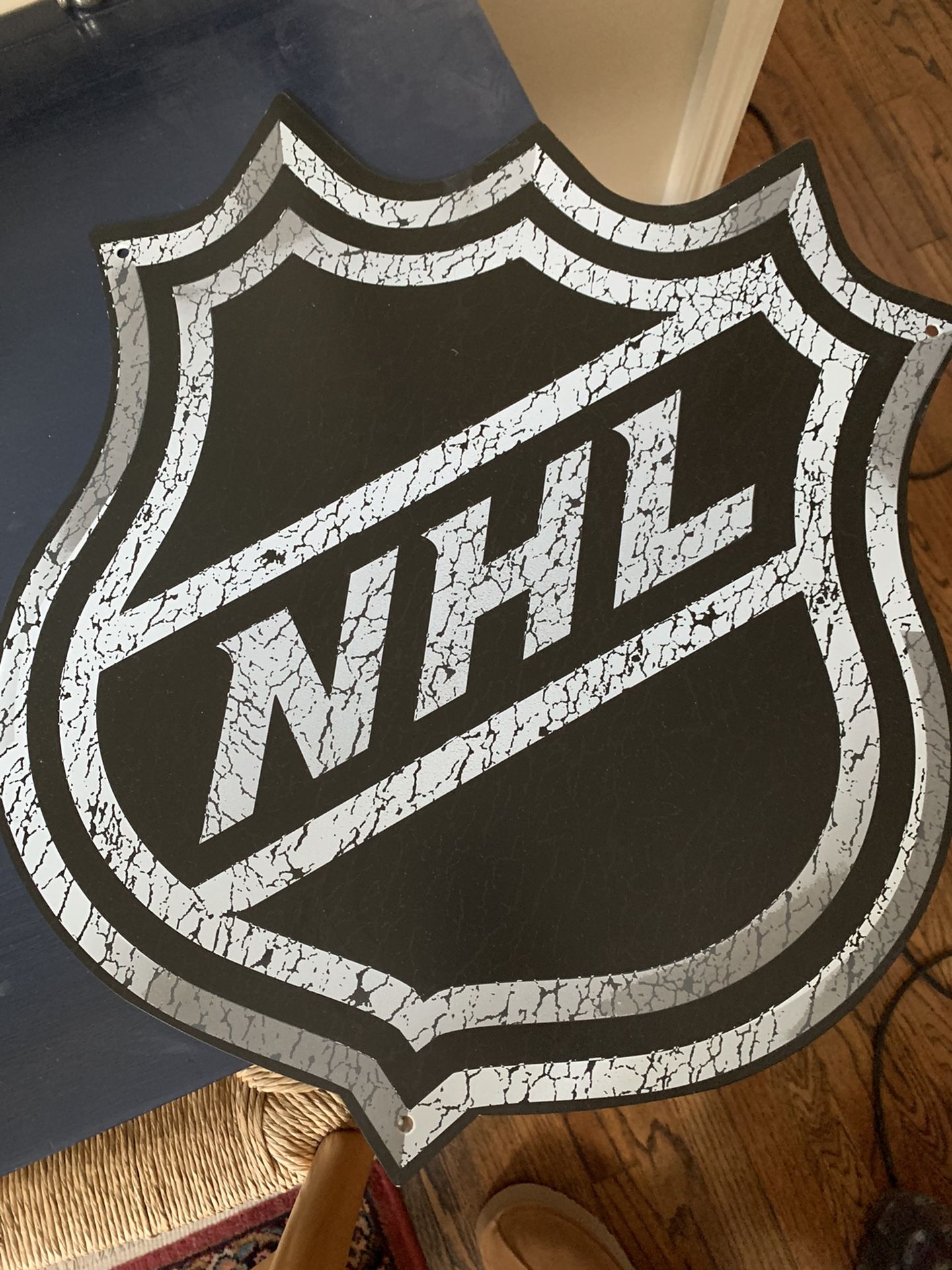 Pottery Barn Metal NHL Wall Sign