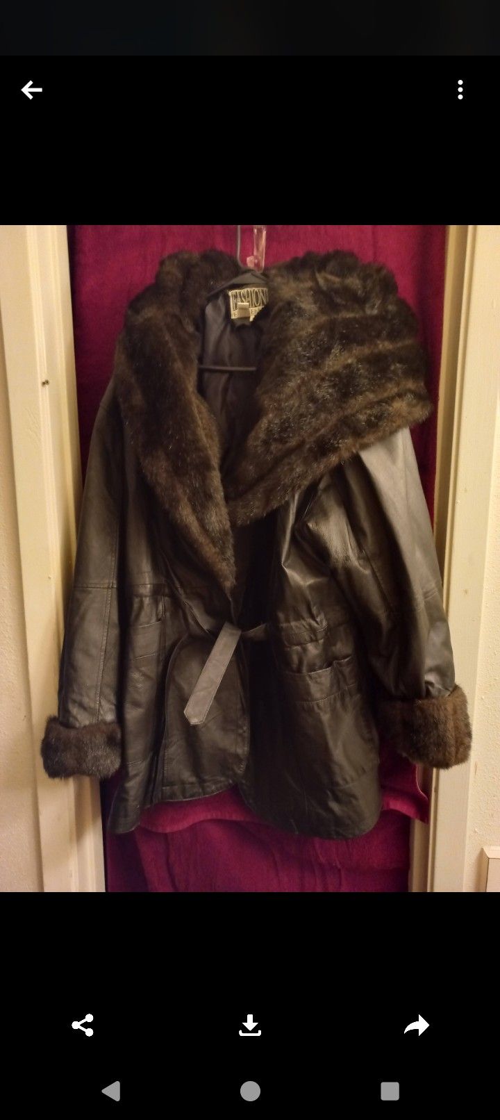 Leather Coat With Fur