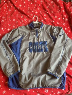 Indianapolis Colts NFL Windbreaker Zip Up Size Large Men’s Grey Blue 
