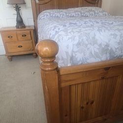  Oak Bed with matress.
