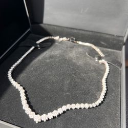3 CT. T.W. Multi-Diamond Flower Necklace – 14K White Gold (Never Worn, Original Receipt)