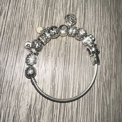 Pandora Bangle Bracelet With Charms Included 