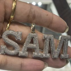 10k Gold Name Plate Pendant 3d Style ..we Just Done Work ..