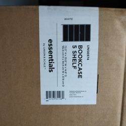 BRAND NEW NEVER OPENED WHITE 5 SHELF BOOKSHELF 