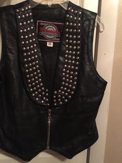 Leather Vest studded with patch
