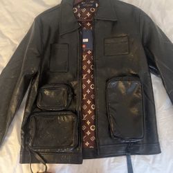 Brand New Never Used With Tags,designer  Black Leather Jacket 