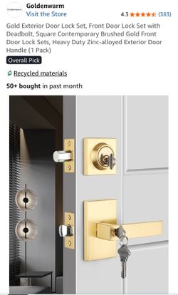 Goldenwarm Brushed Gold Door Lock Set