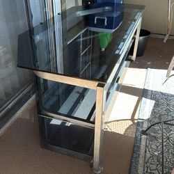 Free TV Stand glass tips with metal frame