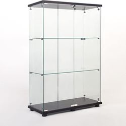 Yoluckea 3 Shelves Glass Cabinet