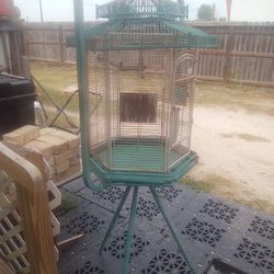 Birdcage With Stand And Three Fishing Rods Must Go $100 For Everything Or Best Offer