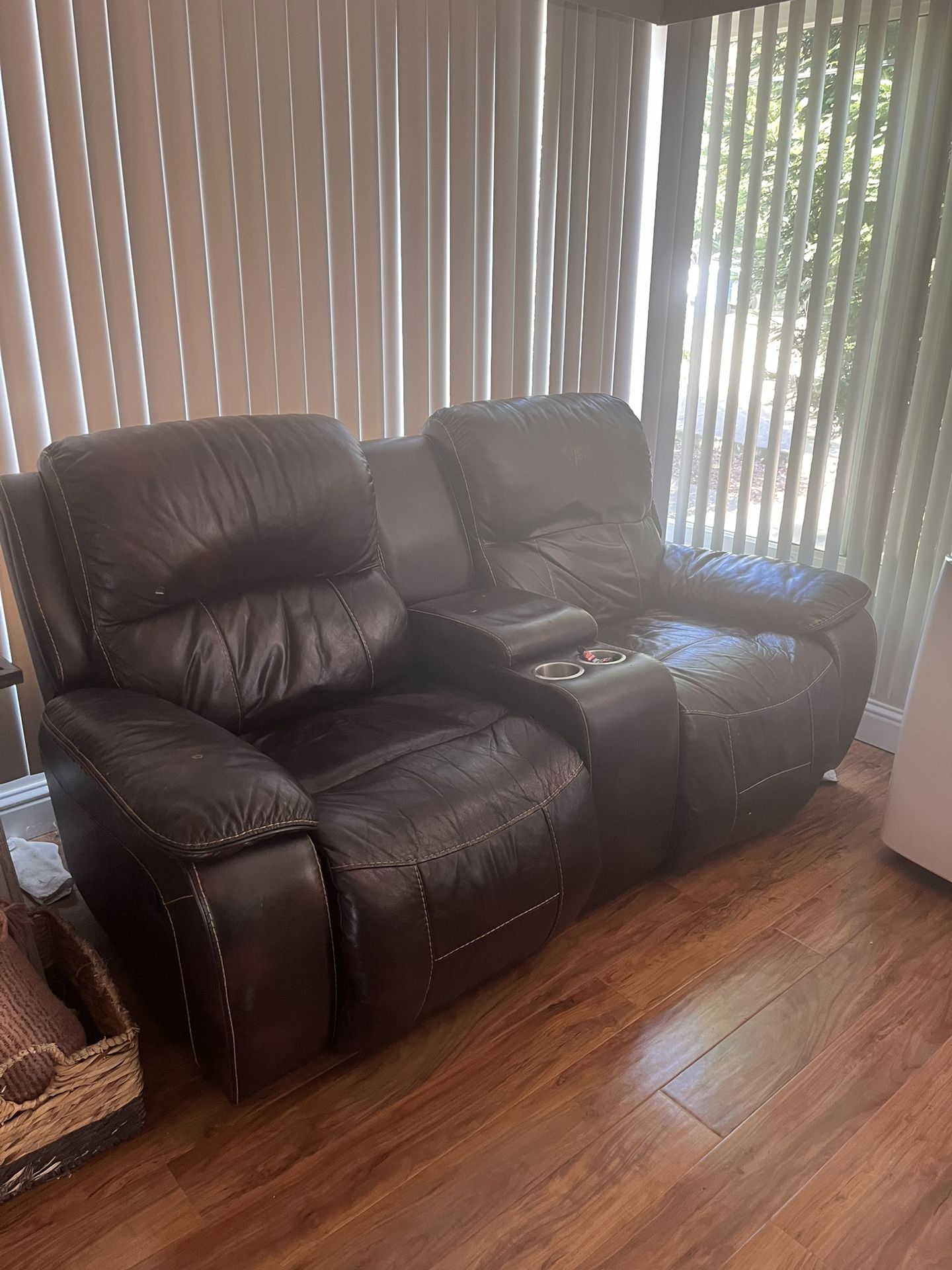 Two Leather Recliner Sofas $100 OBO