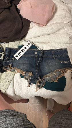 i am gia low rise denim shorts