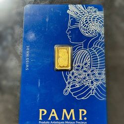 PAMP Suisse Fortuna 1 gram .9999 Gold Bar - Sealed Assay Card