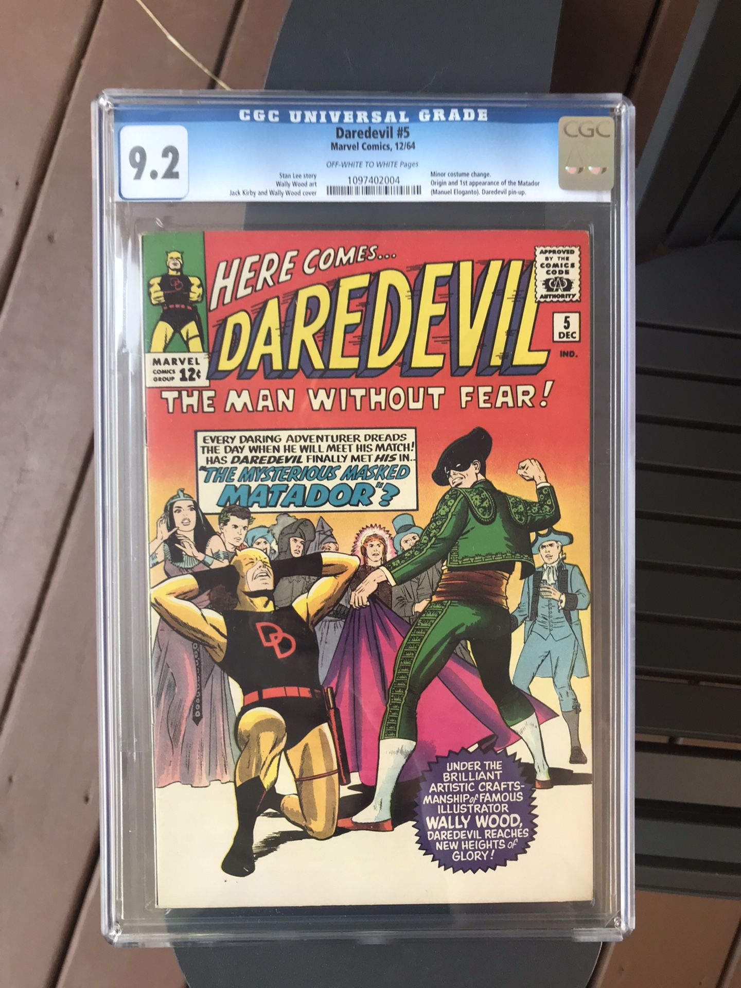 Daredevil #5 (1964) CGC 9.2 — O/w to White Pages; 1st Matador; Stan Lee & Wally Wood