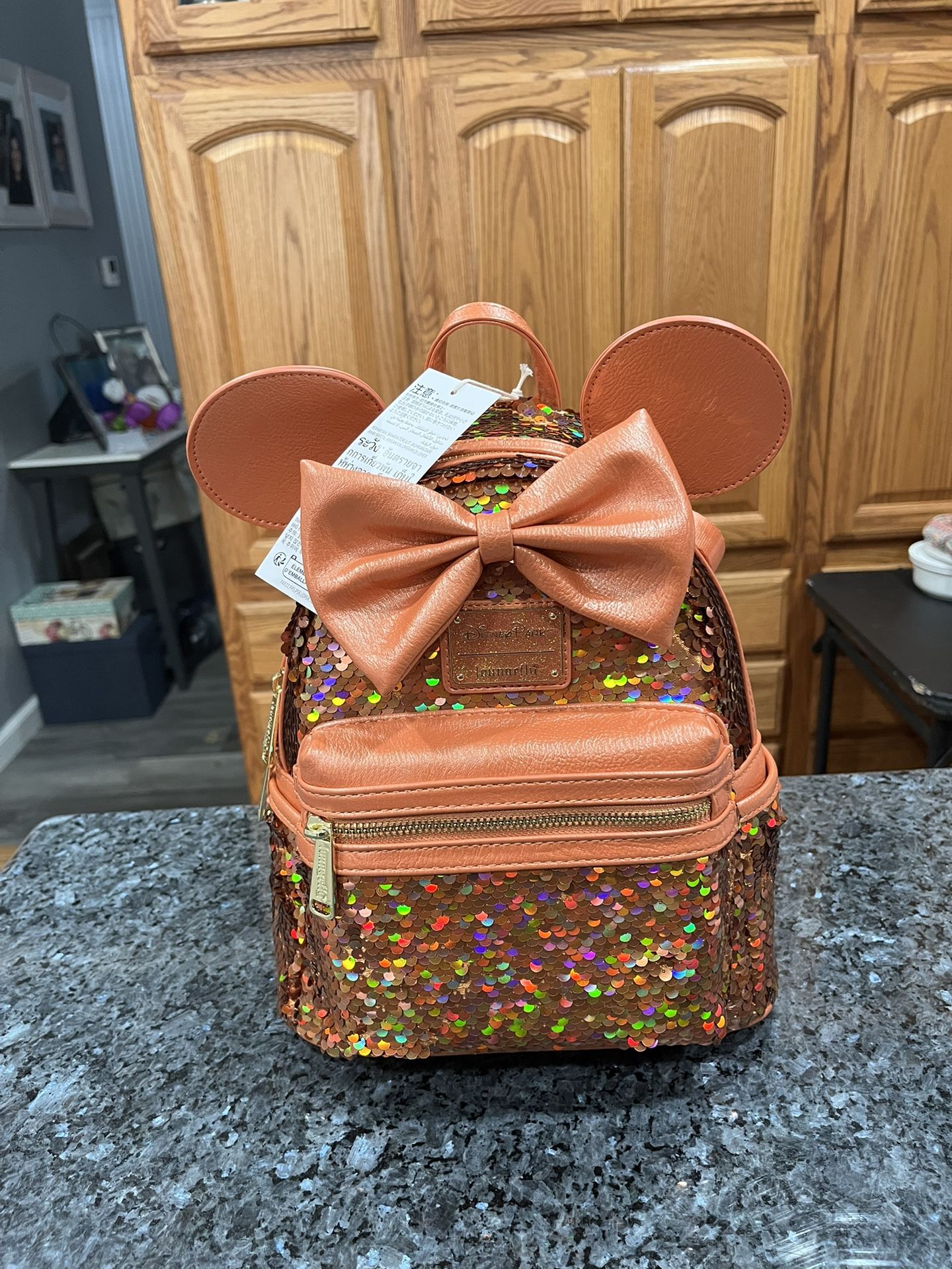 Disney Parks Loungefly Backpack  Sequins Sequin.  Brand New With Tags .  Smoke free home 