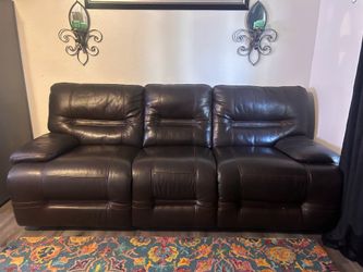 Leather recliner couch