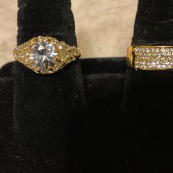 Beautiful  Nickel Free Gold Plated Over (925) Rings(size 10)