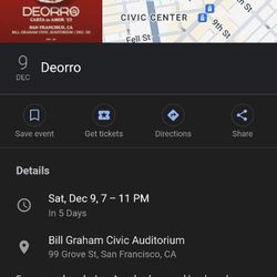 2 Deorro Tix  For Sat 12/09/2023 San francisco
