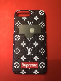 Louis Vuitton, LV x Supreme iPhone leather wallet case (fits 6/7/8 plus)  for Sale in Chagrin Falls, OH - OfferUp