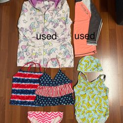 girl size 7y New and used swimsuits+gown