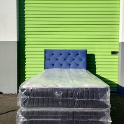 Brand New Twin Bed  Modern Tufted Headboard + Mattress