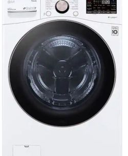 LG - 4.5 Cu. Ft. High-Efficiency Stackable Smart Front Load Washer with Steam and Built-In Intelligence - White