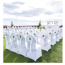 White Chair Covers Polyester Spandex Chair Cover 