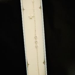 925 Silver Bracelet Star and Cubic Zirconia Bezel