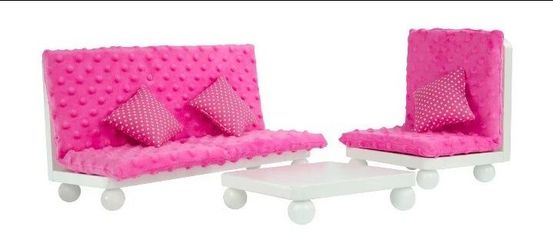 "OLIVIA'S LITTLE WORLD" LITTLE PRINCESS 18" DOLL PINK LOUNGE SET