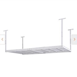 Husky Adjustable Height Overhead Ceiling Mount Garage Rack in White (42 in. H x 96 in. W x 48 in. D)