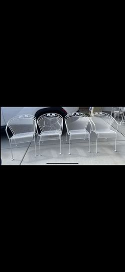 GARDEN WROUGHT iRON CHAIRS - FOUR