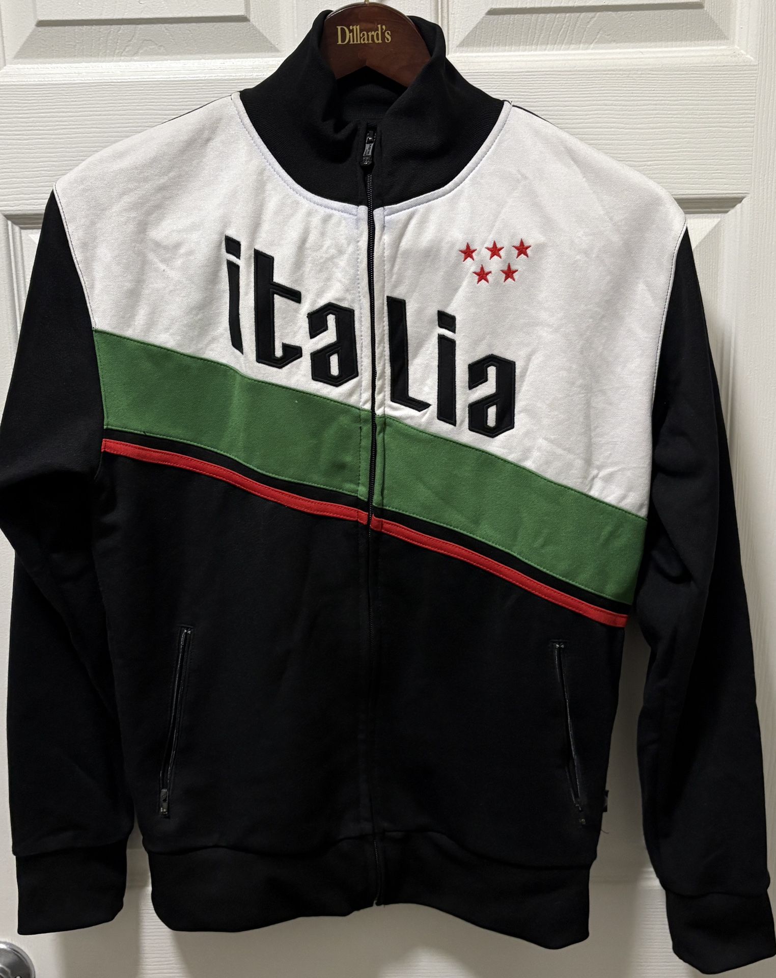Italia Track Jacket with green and red stripes