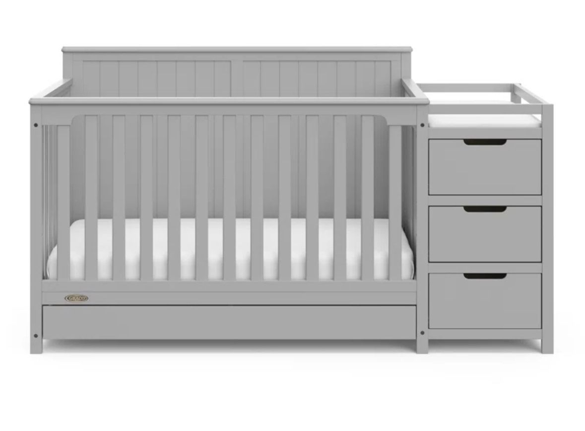 White and Grey Crib