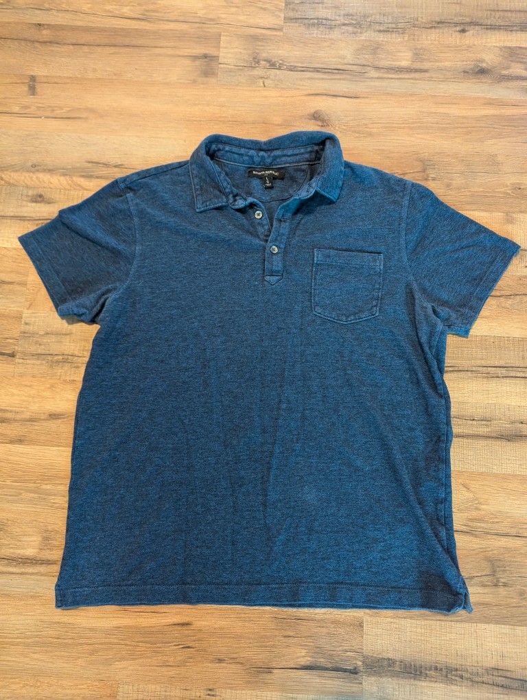 Banana Republic Men's Large Blue Polo Collared Shirt