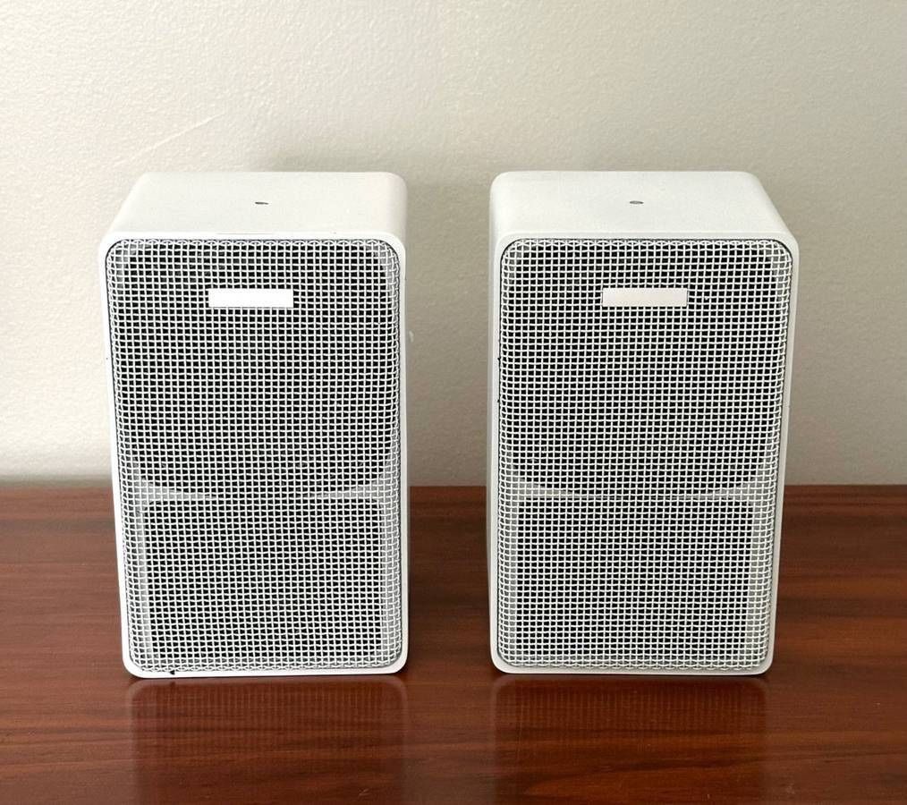 Vintage White Metal Mr Audio Jasco Miniature High Fidelity Speaker System Model 5454 New In Box