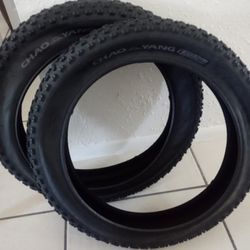 20x4 Fat Tires (2) Chaoyang Hippo Skin 120tpi Ebike Tires