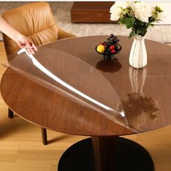 Clear Round Table Cover Protector 42'',