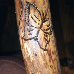 Wood Burnt Walking Sticks