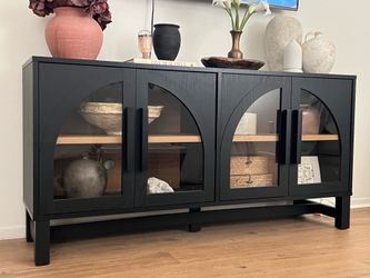 Black Arched TV console (L 60” x D 16” x H 30”)