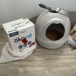 Cat Litter Box With Dome And Litter!