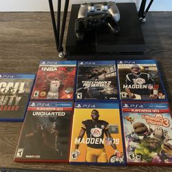 PS4 With 7 Games And 2 Controllers - Works Great 