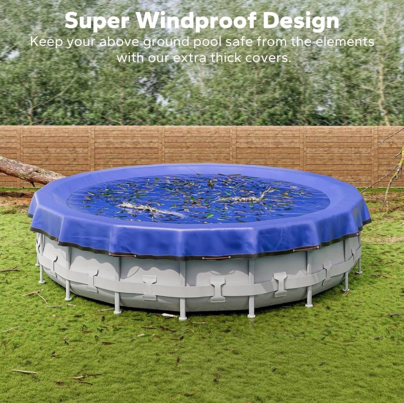 POOLHACKER 2025 Upgrade 24 ft Round Winter Pool Cover