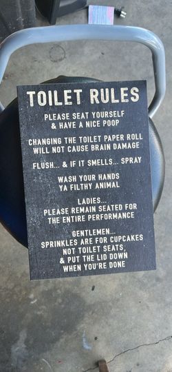 Bathroom decor sign