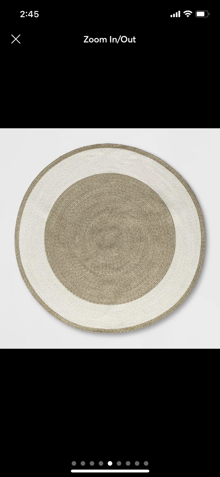 Thresholdâ„¢ 6x6 Feet Neutral Ivory Beige Round Indoor Outdoor Braided Area Rug