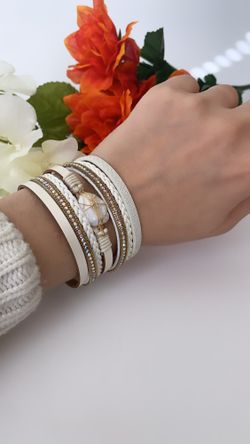 Natural Pearl Genuine Leather Bracelets