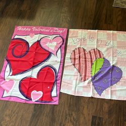 Happy Valentines Day  Flag /second One Love Is InThe Air Both No Stain No Ripped $5.00 Each One 