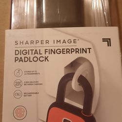 Sharper Image Fingers Can Rechargeable Digital Padlock, Biometric Keyless Code-Free Smart Lock - New